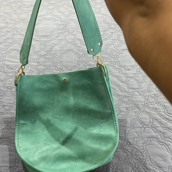 Ah-dorned turquoise purse with shorter strap - Picture 6 of 6